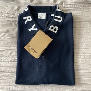 Burberry ‘Ryland’ Logo Instarsia Cotton Piqué Polo